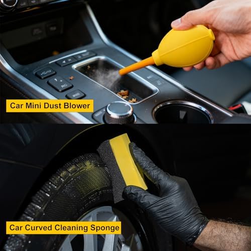 10PCS Car Detailing Brush Kit, All-in-One Interior Exterior Auto Detailing Brushes Set, Durable Ultra Soft Boars Hair Car Detail Brush, Car Cleaning Brush with Storage Bag & Car Drying Towel - Image 7