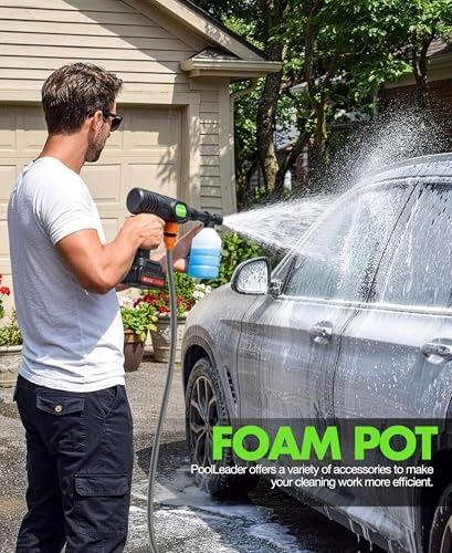 PoolLeader Cordless Car Cleaning Tool with 6-in-1 Nozzle & Foam Cannon - Image 7