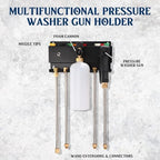 DoubleFill Pressure Washer Gun Holder, Wall Mount Foam Cannon Holder, Car Wash Accessories Organizer for Wand/Nozzle Tips, 1/4'' Pressure Washer Accessories Storage Rack(Black) - Image 3