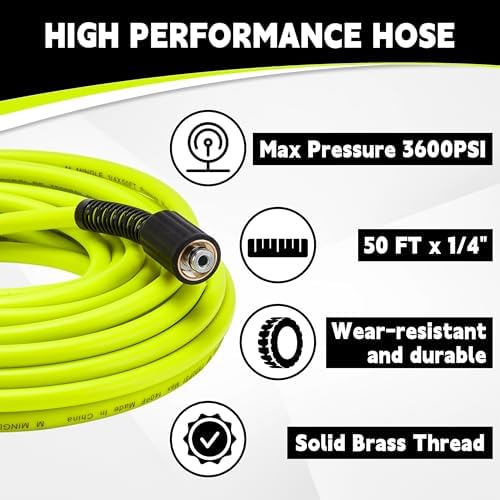 M MINGLE Pressure Washer Hose and Gun Kit, 50FT Power Wash Hose with 5 Tips - Image 4