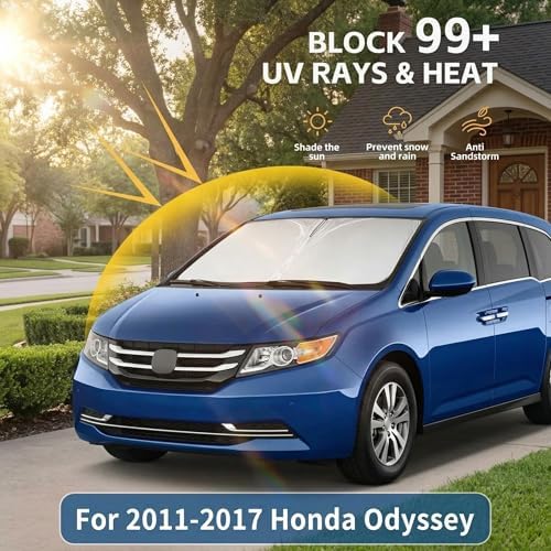 for Honda Odyssey Windshield Sun Shade 2011-2017, Double Layer 240T Front Window Visor, Custom Fit Foldable Sun Visor, UV Ray Blocker, Summer Car Accessory - Image 2