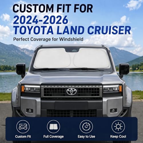 Custom Fit Windshield Sun Shade for Toyota Land Cruiser 2024-2026 - Image 2