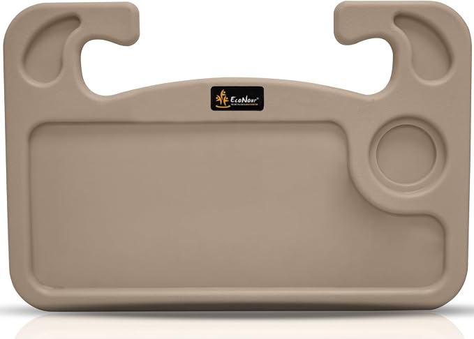 EcoNour Car Tray for Laptop Mount with Pen Holder | Food Tray for Eating with Drinks Holder | Multipurpose Travel Car Accessories | Car Tray for Laptop Mount with Pen Holder | Food Tray for Eating with Drinks Holder | Multipurpose Travel Car Accessories by EcoNour