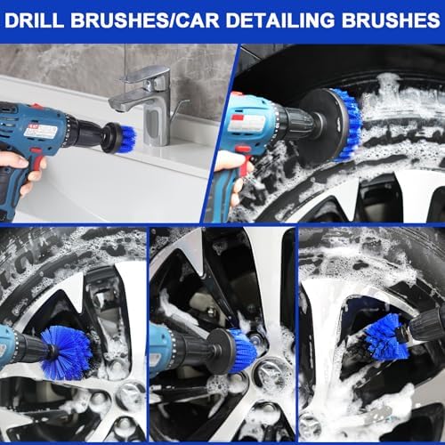 Wontolf 62'' Car Wash Brush Kit with Long Handle, Microfiber Car Wash Mop Mitt, Car Cleaning Detailing Kit, Exterior Interior Car Cleaning Supplies for Cars RV Truck Boat - Image 4