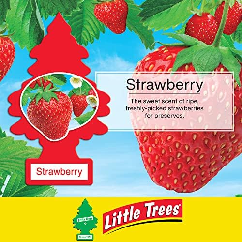 LITTLE TREES Car Air Freshener | Hanging Paper Tree for Home or Car | Strawberry | 6 Pack - Image 4