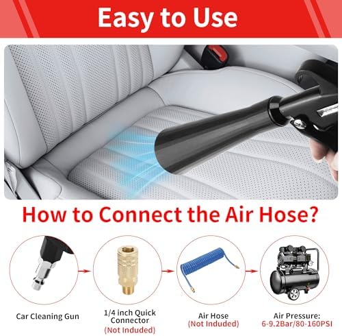 HANDY High Pressure Car Interior Cleaning Gun Interior Dryer Hair Dryer Car Detail Gun Fast Drying Blows Away Dust and Dirt Using Air - Image 7