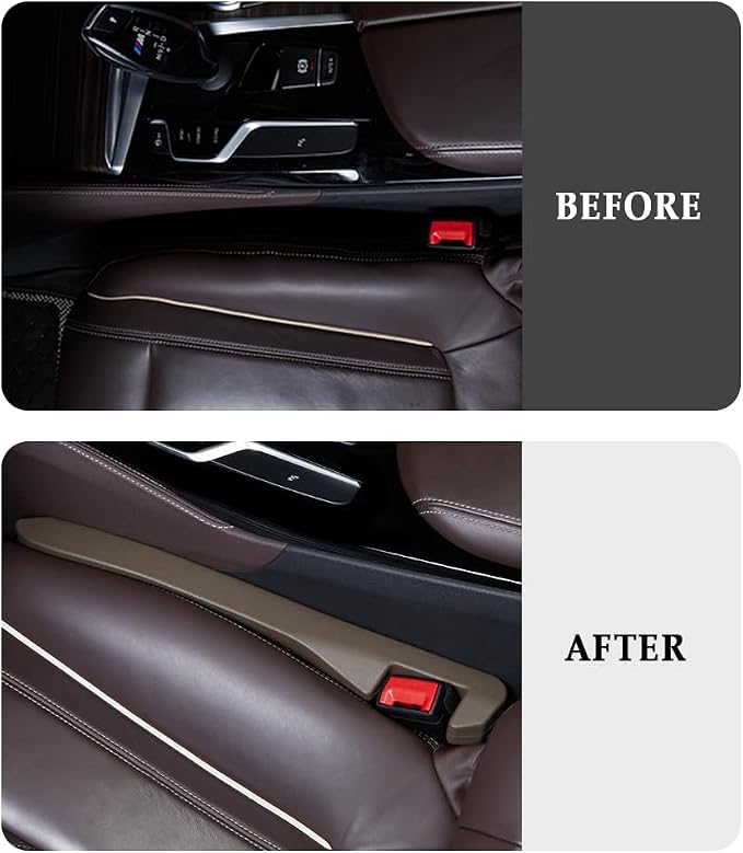 IHOTDER Car Seat Gap Filler,Super Flexible Car Side Seat Gap Filler Car Accessories for Women & Men,Universal CCar Organizer Between Seats for Tightly Filling Seat Gaps(Brown/2PCS) - Image 5