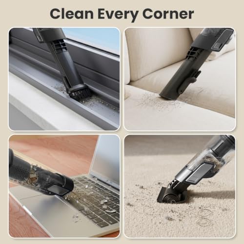 Handheld Vacuum Cordless with Brushless Motor, 22KPa Car Vacuum, Hand Vacuum Cordless Rechargeable with Charging Dock, Up to 30 Min Runtime for Home/Car/Pet - Image 4