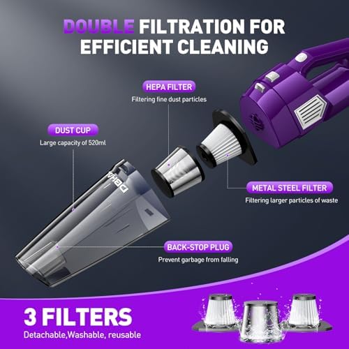 Handheld Vacuum Cordless Rechargeable, Hand Held Car Vacuum Cleaner - Image 4