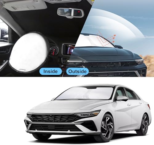 TINGLU Sun Shade for Hyundai Elantra 2021-2024 2025 2026 Accessories Windshield Sun Shade Window Shade UV Rays Protection Sun Visor Cover with Steering Wheel Sunshade Storage Bag - Image 6
