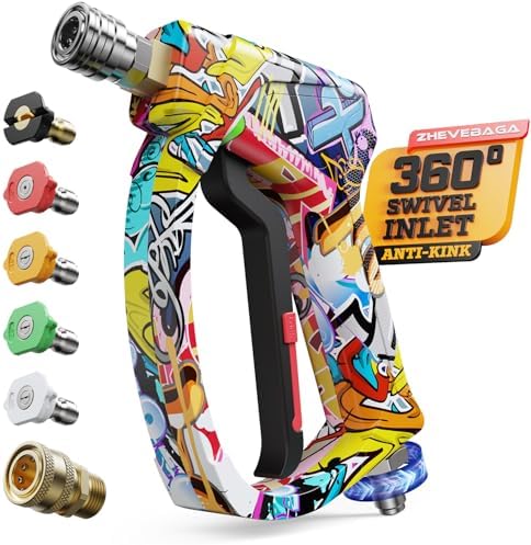 Short Pressure Washer Gun with Swivel, Power Washer Gun by Zhevebaga