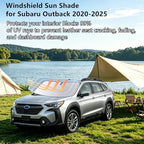 Windshield Sun Shade for Subaru Outback 2020-2025 Foldable Car Front Window Sunshade Accessories 240 T Sun Visor Protector Reflective Cover Block UV Rays & Sun Heat Keep Your Car Cooler - Image 2