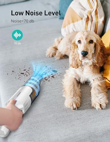 Aspiron Cordless Handheld Vacuum, 24KPA Powerful Car Vacuum, 2-Speed, 2 Charging Methods, Wireless Charger, Ergonomic Handle, Portable Rechargeable Vacuum Cleaner for Car, Home, Ivory - Image 6