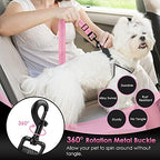 SlowTon Dog Car Seat Belt, 3 in 1 Latch Bar Attachment Dog Safety Seatbelt | Hook Latch Bar& Seatbelt Buckle, Reflective, Heavy Duty Nylon, Durability, Easy of Use, for Travel Riding, Pink, 27.5" - Image 3