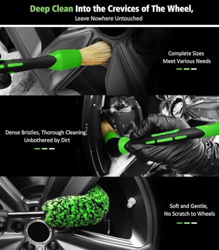 YeewayVeh 8PCS Wheel & Tire Brush Kit, 2-Size 360° Bendable Rim Brush - Image 2