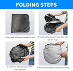 Front Windshield Sun Shade Custom Fit Compatible for GX400 GX460 2010-2023 Sunshade Foldable UV Ray Reflector Sun Visor Protector Accessories Shield Cover Reflective (for GX 2010-2023) - Image 6