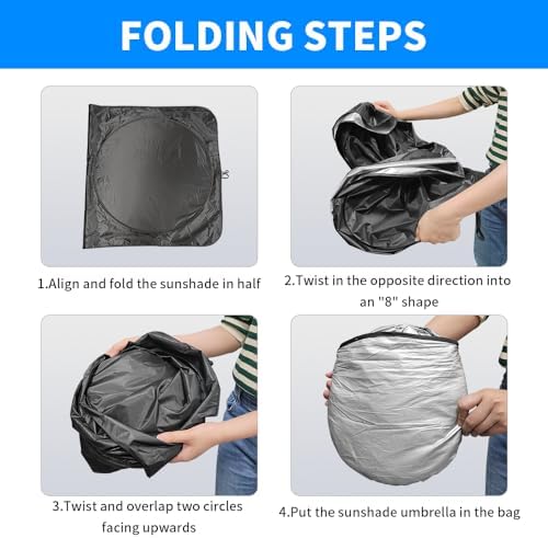 Front Windshield Sun Shade Custom Fit Compatible for GX400 GX460 2010-2023 Sunshade Foldable UV Ray Reflector Sun Visor Protector Accessories Shield Cover Reflective (for GX 2010-2023) - Image 6