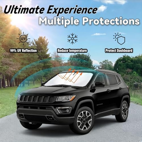 Windshield Sun Shade for Jeep Compass 2017-2025 - Image 3