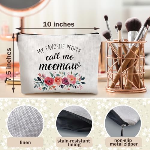 DILSJ Meemaw Gifts Makeup Bag, Grandma Gifts For Christmas From Grandkids Cosmetic Bags For Women, My Favorite People Call Me Meemaw Zipper Makeup Pouch Travel Organizer Toiletry Bag - Image 6