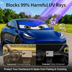 Tesla Model 3/Y Windshield Sun Shade, Monster Blue - Image 3