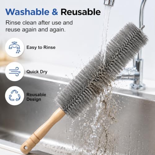 Tower Fan Cleaner, Bendable Microfiber Duster for Electric Fan and Blinds, Reusable Fan Cleaning Brush, Flexible Dust Collector for Cobwebs, Vents, Window Blinds & Hard-to-Reach Areas (Mix-2PC) - Image 5