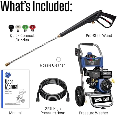 Westinghouse WPX3000 Gas Pressure Washer, 3000 PSI and 2.3 GPM, Spray Gun and Wand, 4 Nozzle Set, for Cars/Fences/Driveways/Homes/Patios/Furniture - Image 6