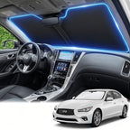 for Infiniti Q50 Windshield Sun Shade 2014-2024 Sunshade Front Window Shade Custom Fit Q50 Accessories Sun Visor Foldable Shade Blocks UV Rays Accessories by AuyNeas