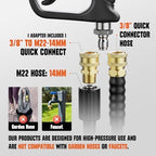 Short Pressure Washer Gun with 360°Swivel, 4000 PIS Power Washer Gun - Image 6