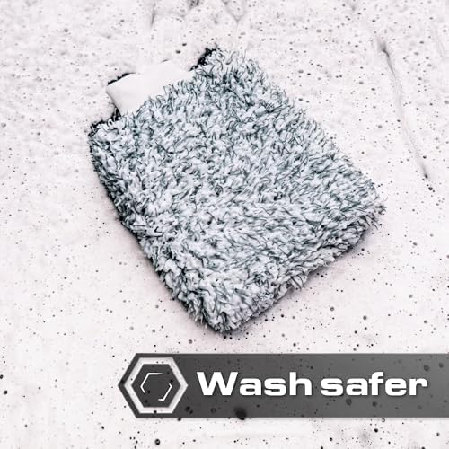 Blackline Microfiber Car Wash Mitt 9"x11" - Scratch & Swirl-Free Plush - Image 5