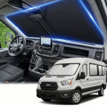 for Ford Transit 2015-2024 2025 2026 Windshield Sun Shade - Custom Fit Front Window Shade Transit Accessories Wagon XL,Wagon XLT Cargo Vehicle,Connect Van XL Foldable Sunshade Blocks UV Rays by AuyNeas