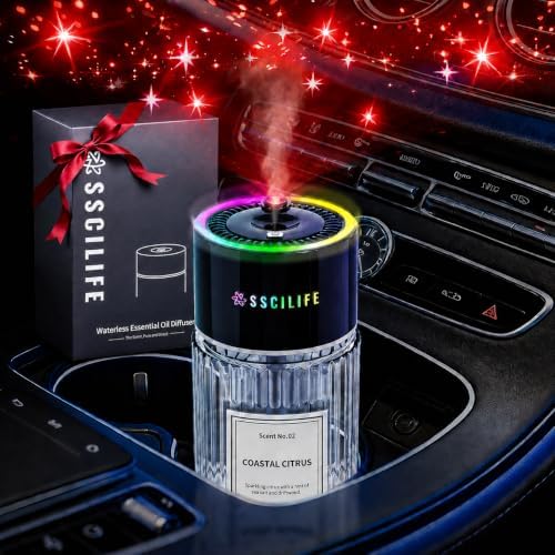 Smart Car Air Freshener Diffuser, Up to 130 Days Use, Coastal Citrus by SSCILIFE