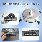 Hourleey 14" Pressure Washer Surface Cleaner, Stainless Steel Surface Cleaner with 4 Wheels for Concrete, Patio, Sidewalk, Deck, Pathway 1/4" Quick Connector, 2 Extension Wand, 4000 PSI - Image 5