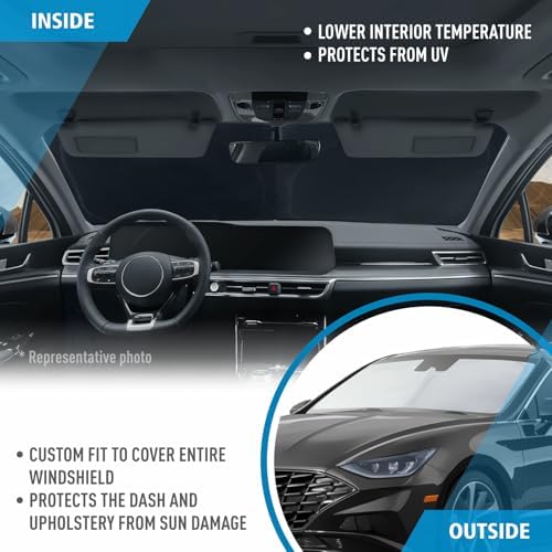 Windshield Sun Shade for 2020-2026 Hyundai Sonata, Protect Auto from Heat Damage and Keep Cool, Compact Foldable, Sunshade for Front Window, CLIM ART, Car Accessories - WS3033 - Image 5