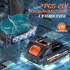 Protmex Cordless Car Buffer Polisher w/ 2x2000mAh 21V Batteries, Blue - Image 2