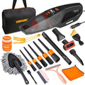 Car Cleaning Kit 19Pcs, Car Interior Detailing Kit with 12000PA High Power Handheld 12V Corded Vacuum, Detailing Brush Set, Cleaning Gel, Complete Car Vacuum Cleaner with Storage Bag for Men & Women by Viewmax