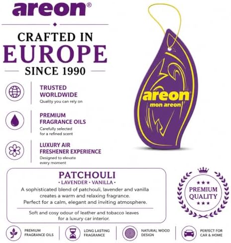 AREON MON Patchouli Lavender Vanilla Scent Hanging Car Air Freshener 12 PCS - Image 6