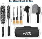 8Pcs Wheel Brush, Tire Brush, Wheel Cleaner Brush Set - 2 Soft Wheel Cleaning Brushes, Detailing Brush & Hard Tire Scrubber, Flexible and Durable Rim Cleaning Brush Kit for Wheels and Tires - Image 7