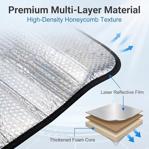 1 PC Car Windshield Cover, Foldable Sunshade for Front Window, Reflective Heat & Privacy Protection, Universal for Most Cars, Trucks, SUVs (Silver) - Image 4
