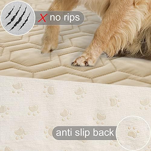 Waterproof Blanket Couch Cover for Dogs Non-Slip Pet Sofa Protector | Tcksstex Non-slip waterproof couch cover scratch resistant machine washable protects sofa bed car (68x82- Beige) - Image 3