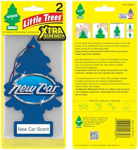 LITTLE TREES Car Air Freshener | Xtra Strength Provides Long-Lasting Scent for Auto or Home | Extra Boost of Fragrance | New Car Scent, 24 Air Fresheners (Pack of 6) - Image 3