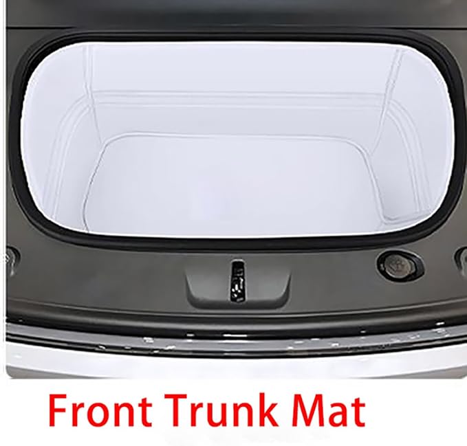 Compatible with Tesla Model Y 2026 Juniper(Not fit Standard) Full Cover Frunk Mat & Rear Lower Trunk Storage & Inner Storage Mat White Premium Leather Water & Custom Fit - Image 6