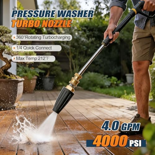 360° Pressure Washer Turbo Nozzle,7 Pressure Washer Tips Max 4000 PSI - Image 5