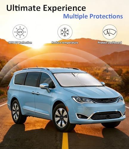 Windshield Sun Shade for 2017-2026 Chrysler Pacifica Minivan - Image 3