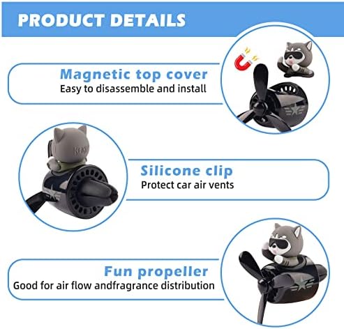 Car Air Fresheners Cartoon Pilot Automotive Air Outlet Propeller Cute Car Diffuser Creative Car Perfume Decoration for Car Vent Clips Car Vent Clip Air Freshener Accessories for Women Men - Image 3