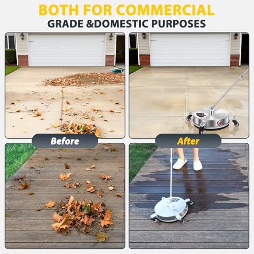Dalmbox 14" Pressure Washer Surface Cleaner, 4 Wheels, 1/4" Quick-Connect - Image 6