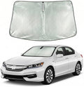 Windshield Sun Shade Custom Fit for 2013-2017 Honda Accord, Advanced Diamond-Patterned Heat Shield to Block UV Rays, Foldable Auto Window Visor, Precise Mirror Cutout by Giselia