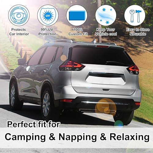TINGLU Window Shades for Nissan Rogue 2014-2020(NOT for Rogue Sport & 2021 Rogue 3rd Gen. T33) Accessories Full Windows Rear Triangular Windshield Sun Shade Sun UV Rays Privacy Protection 8PCS - Image 6