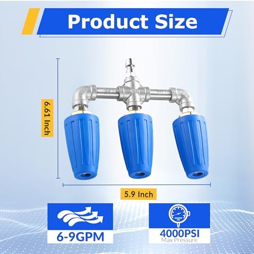 Triple Turbo Nozzle Pressure Washer, 1/4" Quick Connect, 4000 PSI - Image 5