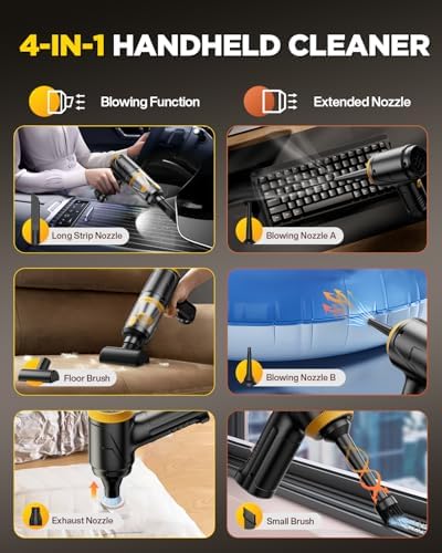 Handheld Vacuum Cleaner, 21000Pa Cordless 4-in-1 Mini Car Vacuum - Image 5