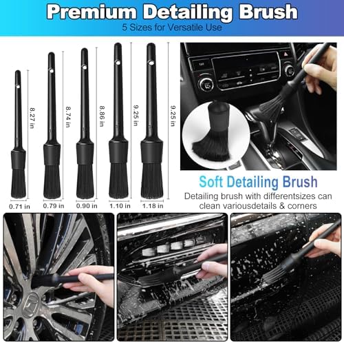 Car Cleaning Kit, Car Detailing Kit with Car Vacuum 8000PA High Suction, Car Interior Cleaning Supplies with Detailing Brushes, Windshield Cleaner Tool, Car Accessories for Men & Women - Image 4